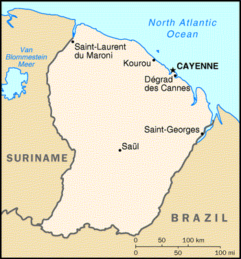 karte Französisch Guayana